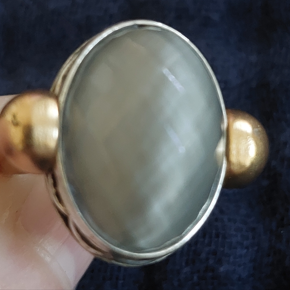 Brighton Moonstone Gold and Silver Women's Ring. Size 7.
